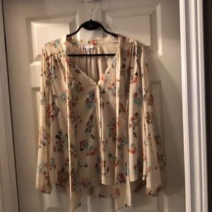 DR2 ivory floral blouse